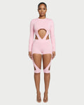 CELLA Cutout Long Sleeve Bodysuit & Shorts Set
