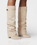 MAISY Slouchy Pointed-Toe Knee-High Boots
