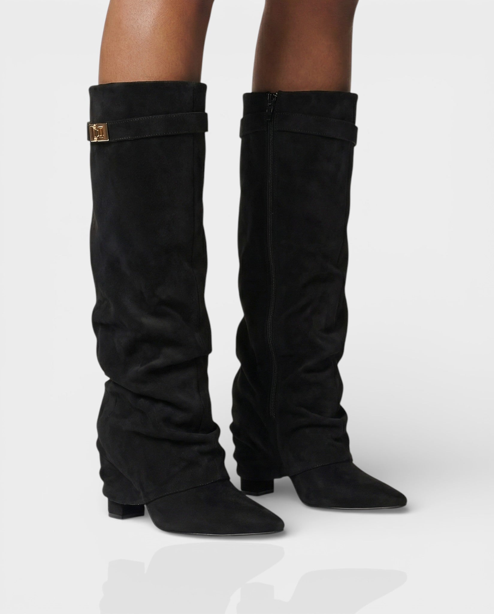 MAISY Slouchy Pointed-Toe Knee-High Boots