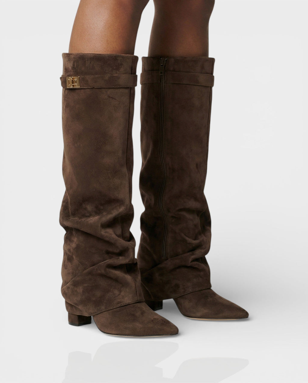 MAISY Slouchy Pointed-Toe Knee-High Boots