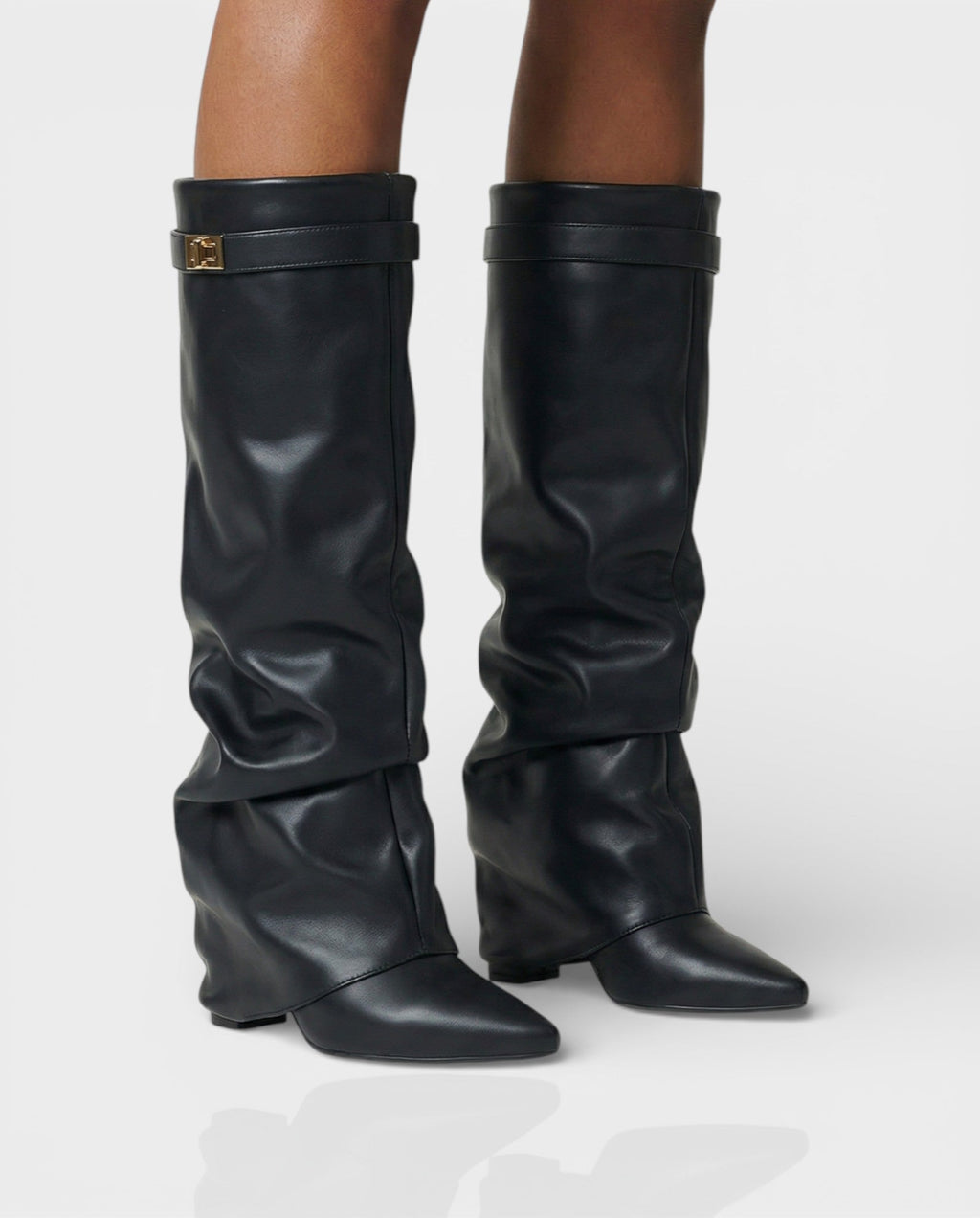 MAISY Slouchy Pointed-Toe Knee-High Boots