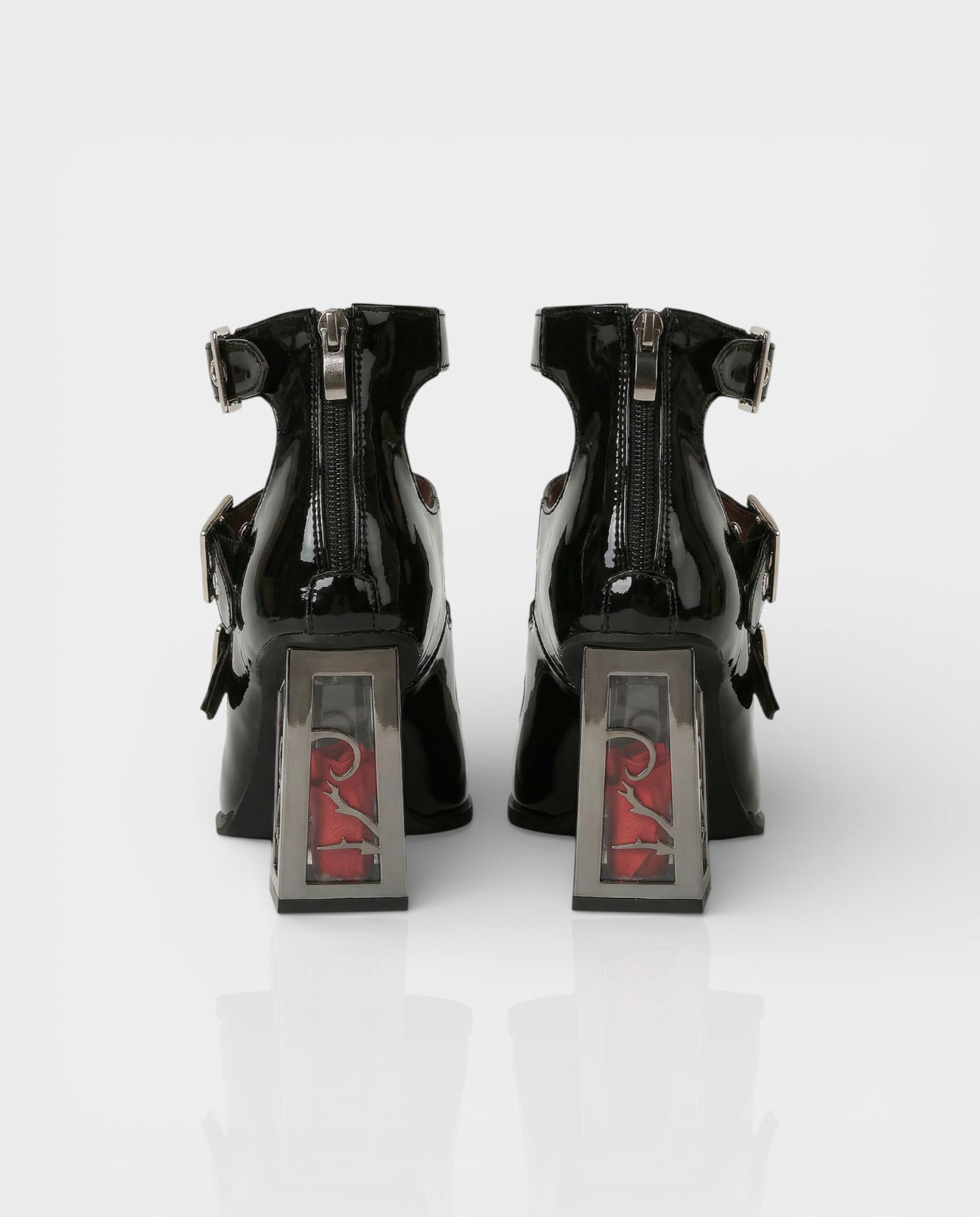 MARIBEL Sharp Toe Gothic Clasp Heels Tall Heel