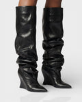 ELOURA Slouch Knee-High Wedge Heel Boots
