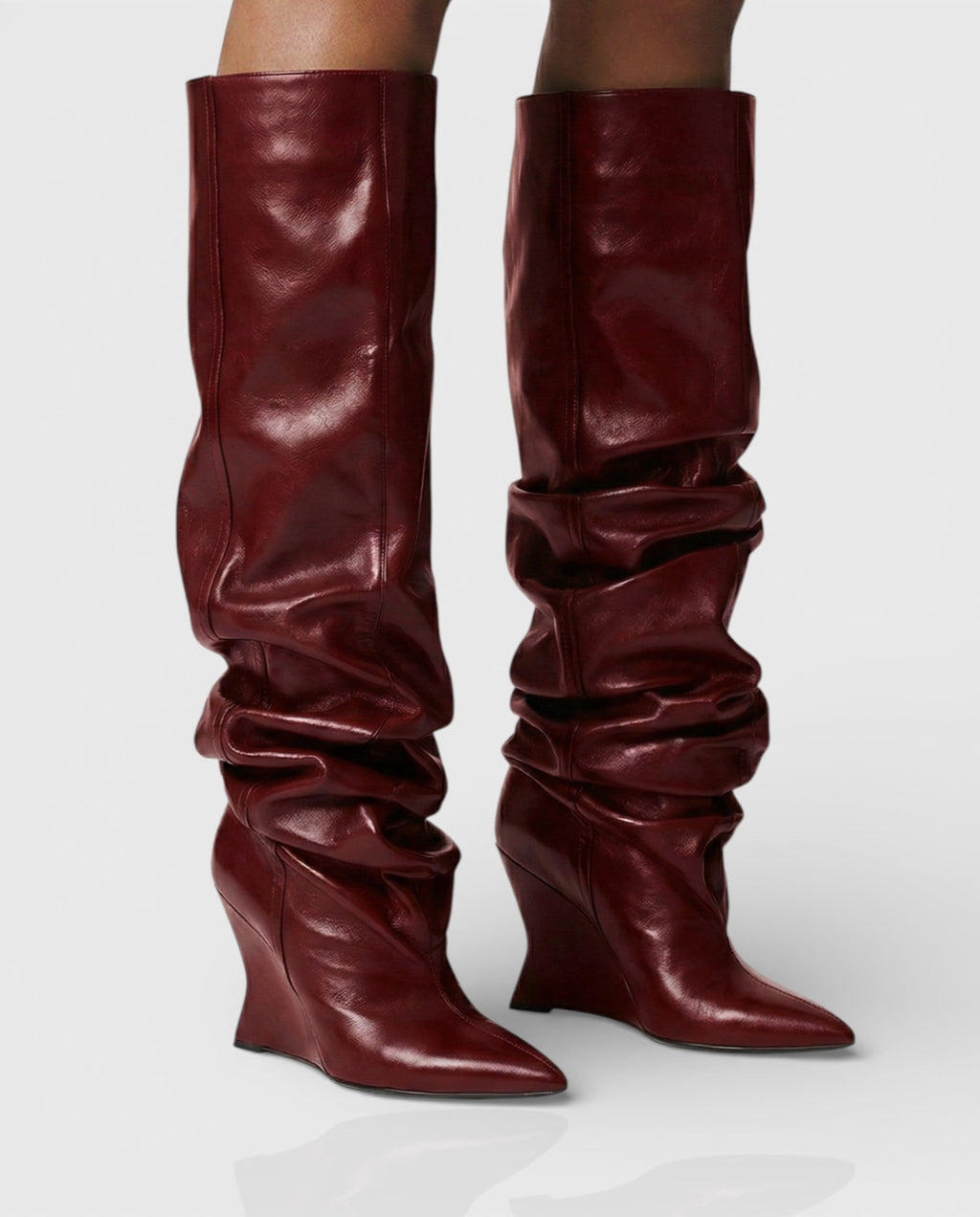 ELOURA Slouch Knee-High Wedge Heel Boots
