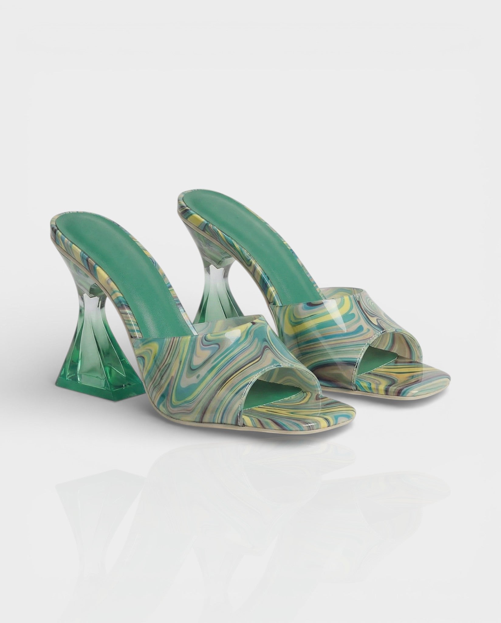 ORELIA Contrast Peep Toe Heels Sandals