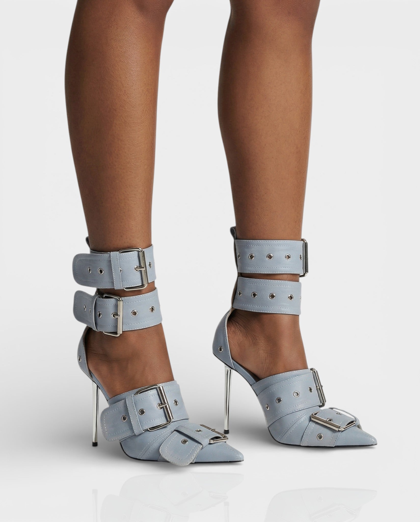 MARILYN Buckle Strap Pointed-Toe Stiletto Heels