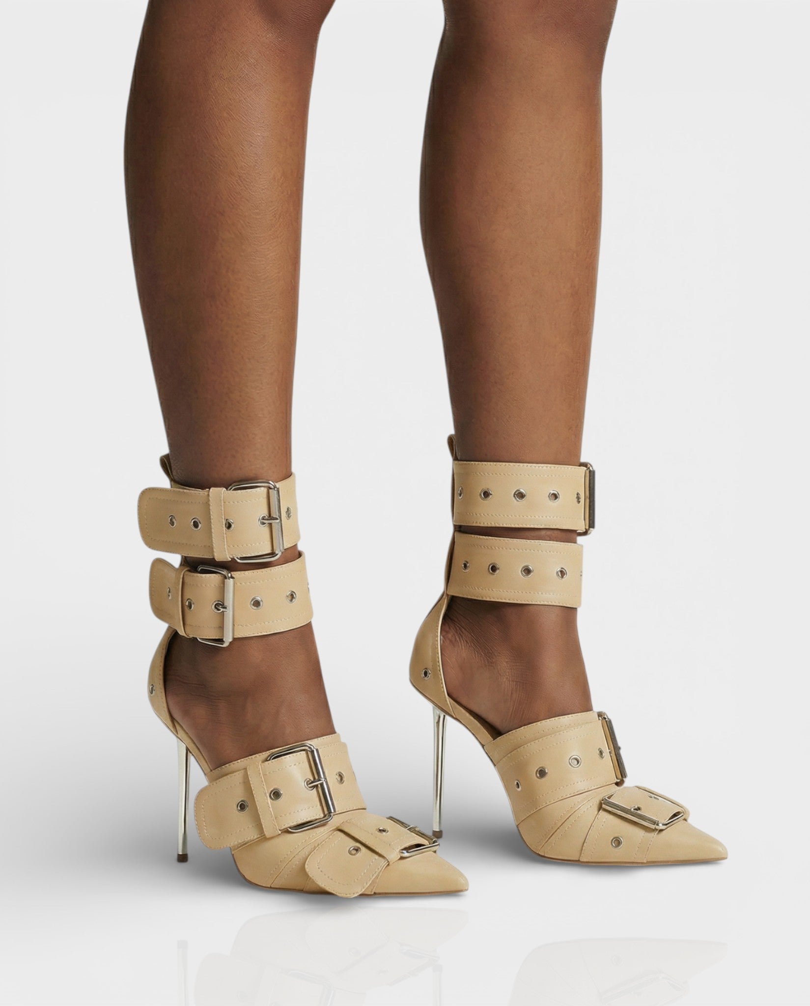 MARILYN Buckle Strap Pointed-Toe Stiletto Heels