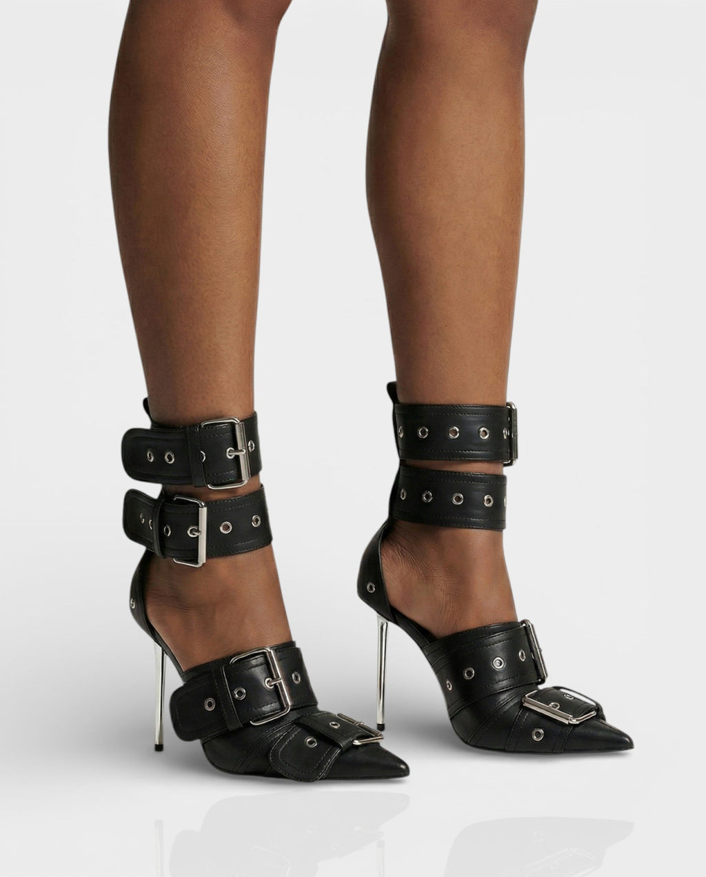 MARILYN Buckle Strap Pointed-Toe Stiletto Heels