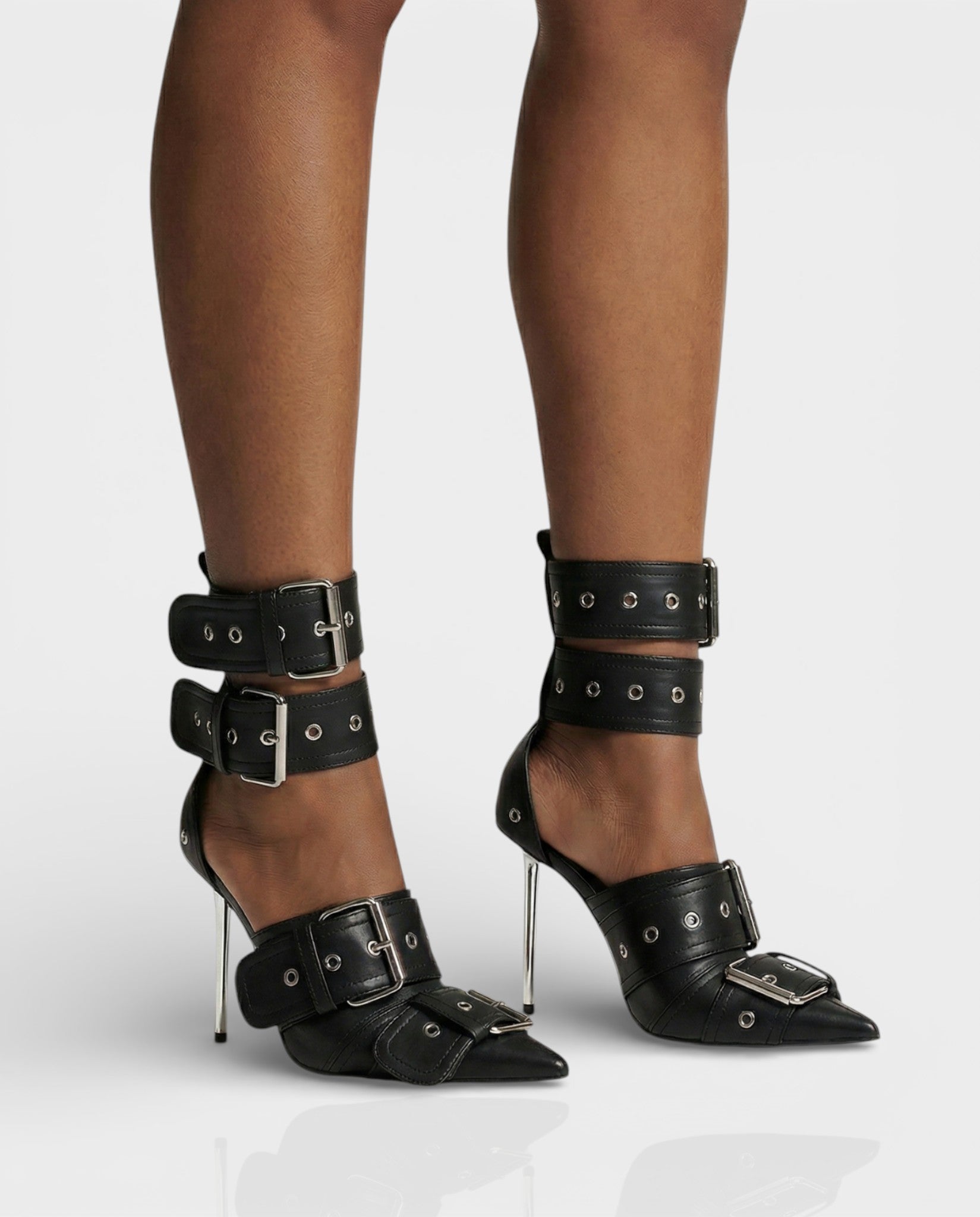 MARILYN Buckle Strap Pointed-Toe Stiletto Heels