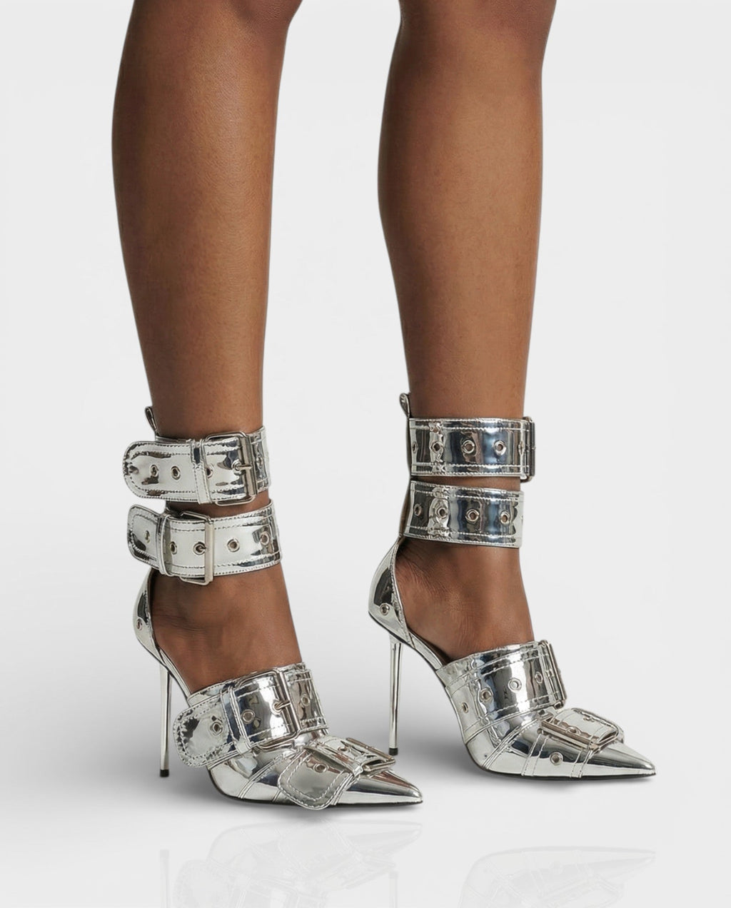 MARILYN Buckle Strap Pointed-Toe Stiletto Heels