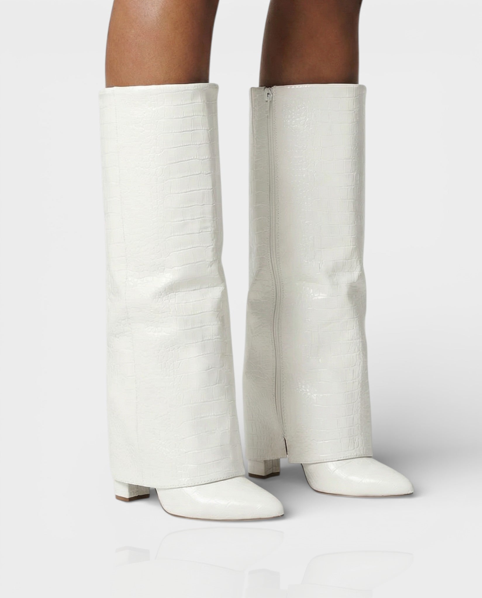 MAISY Straight Faux Crocodile Boots