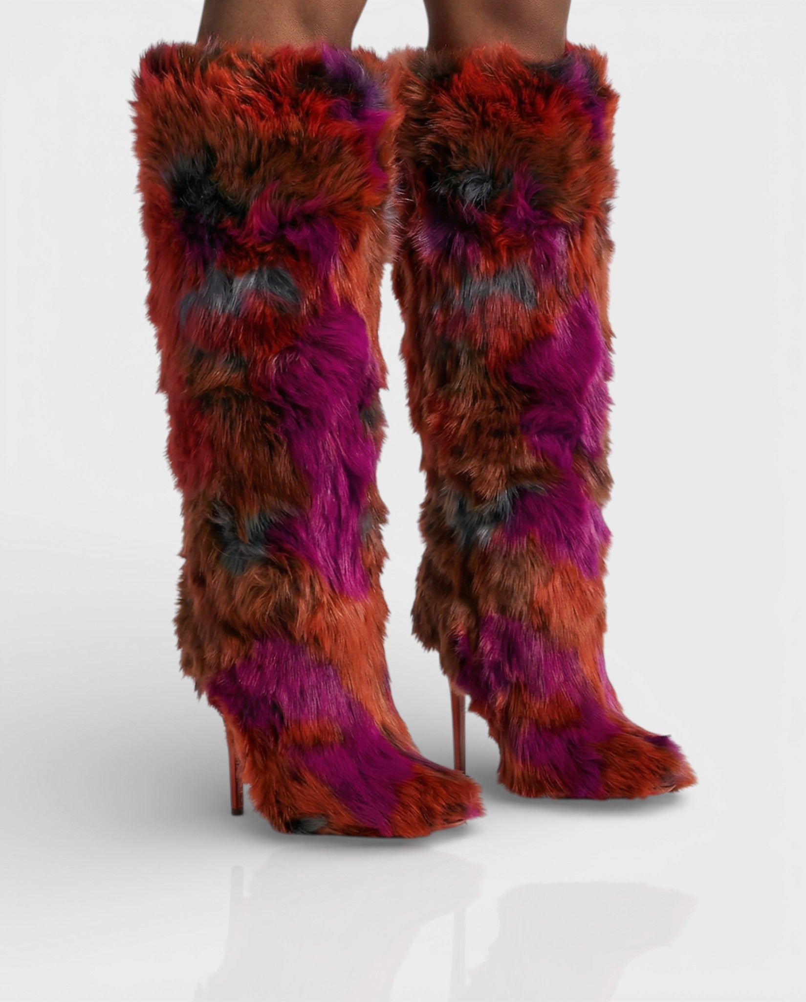 ALBA Multicoloured Faux Fur Boots