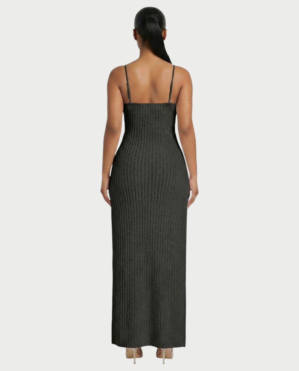 ISLA Deep-Plunge Dual-Slit Maxi Dress