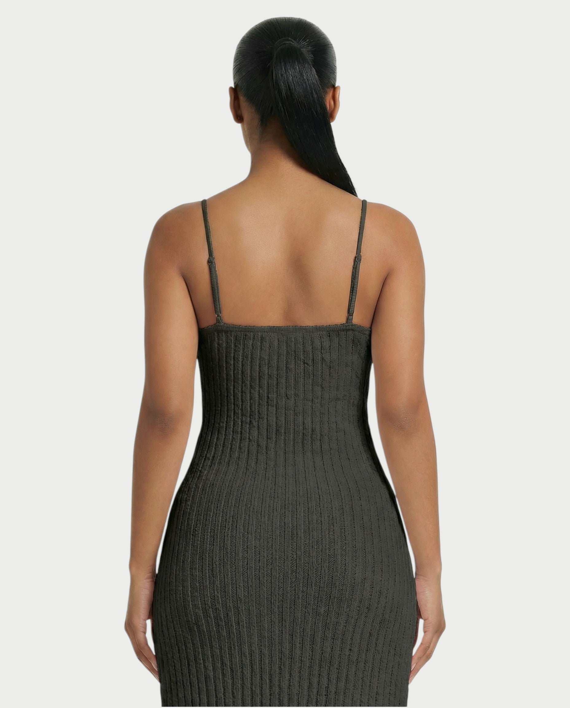 ISLA Deep-Plunge Dual-Slit Maxi Dress