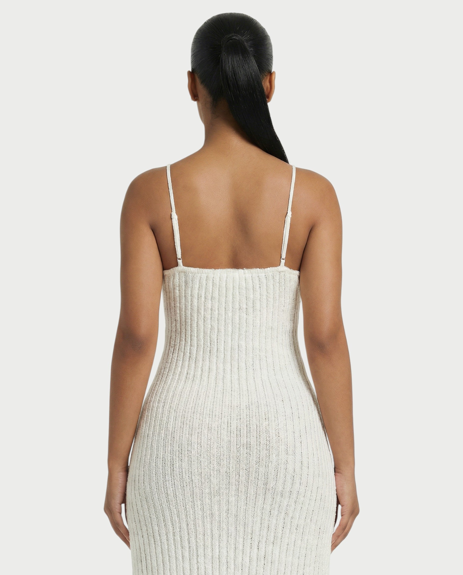 ISLA Deep-Plunge Dual-Slit Maxi Dress