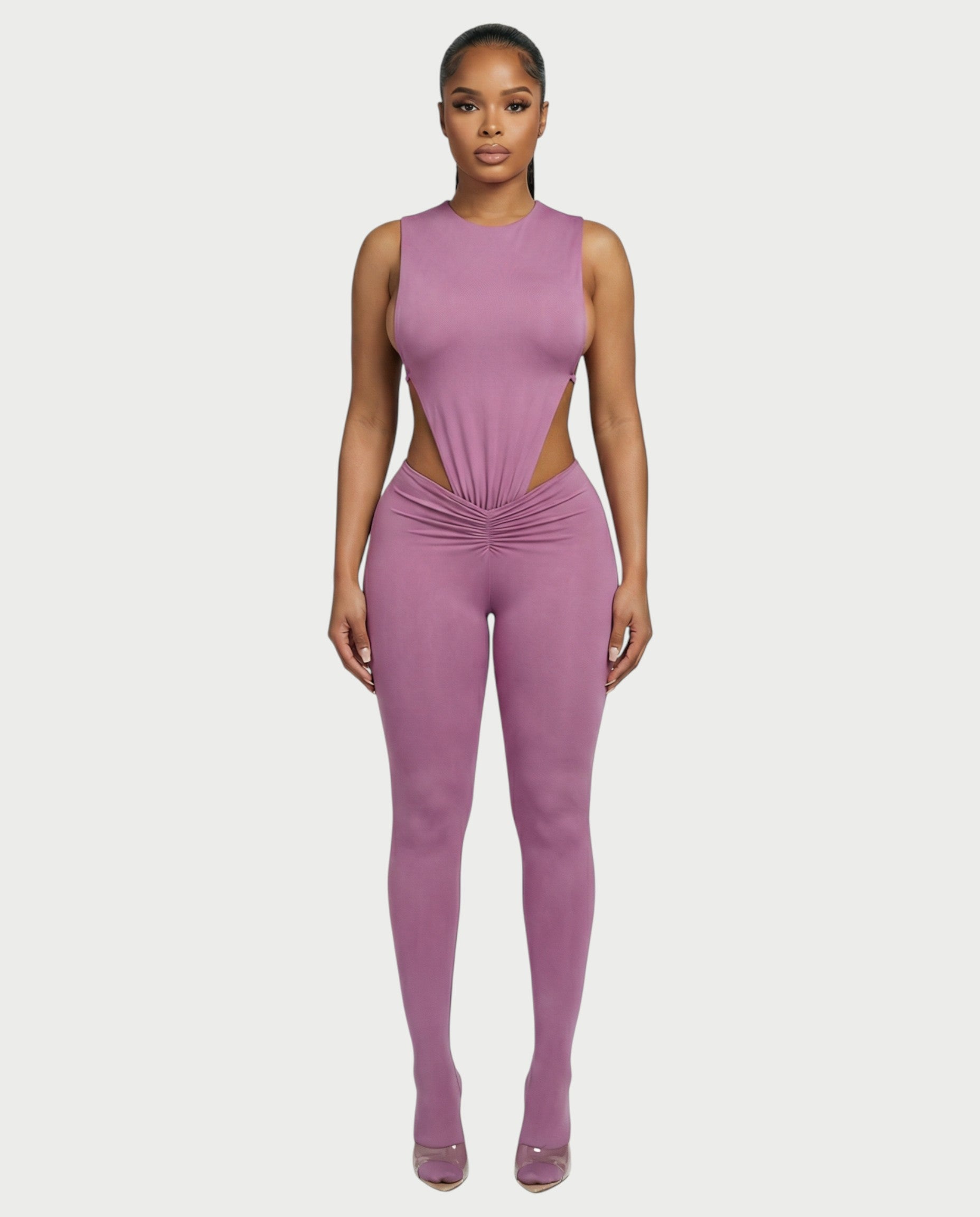 PIOLA Cutout Bodysuit & Ruched Leggings Set