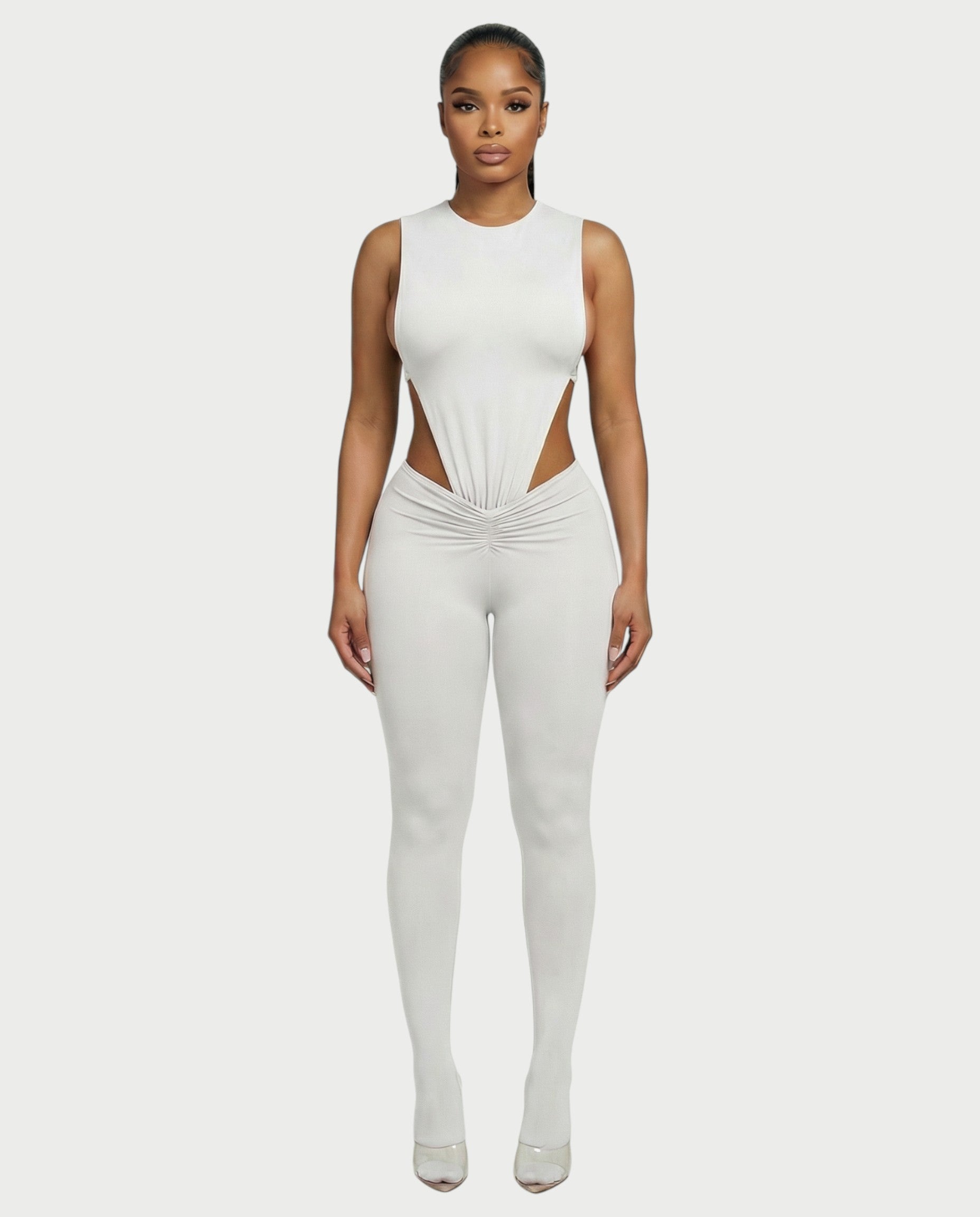 PIOLA Cutout Bodysuit & Ruched Leggings Set