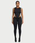 PIOLA Cutout Bodysuit & Ruched Leggings Set