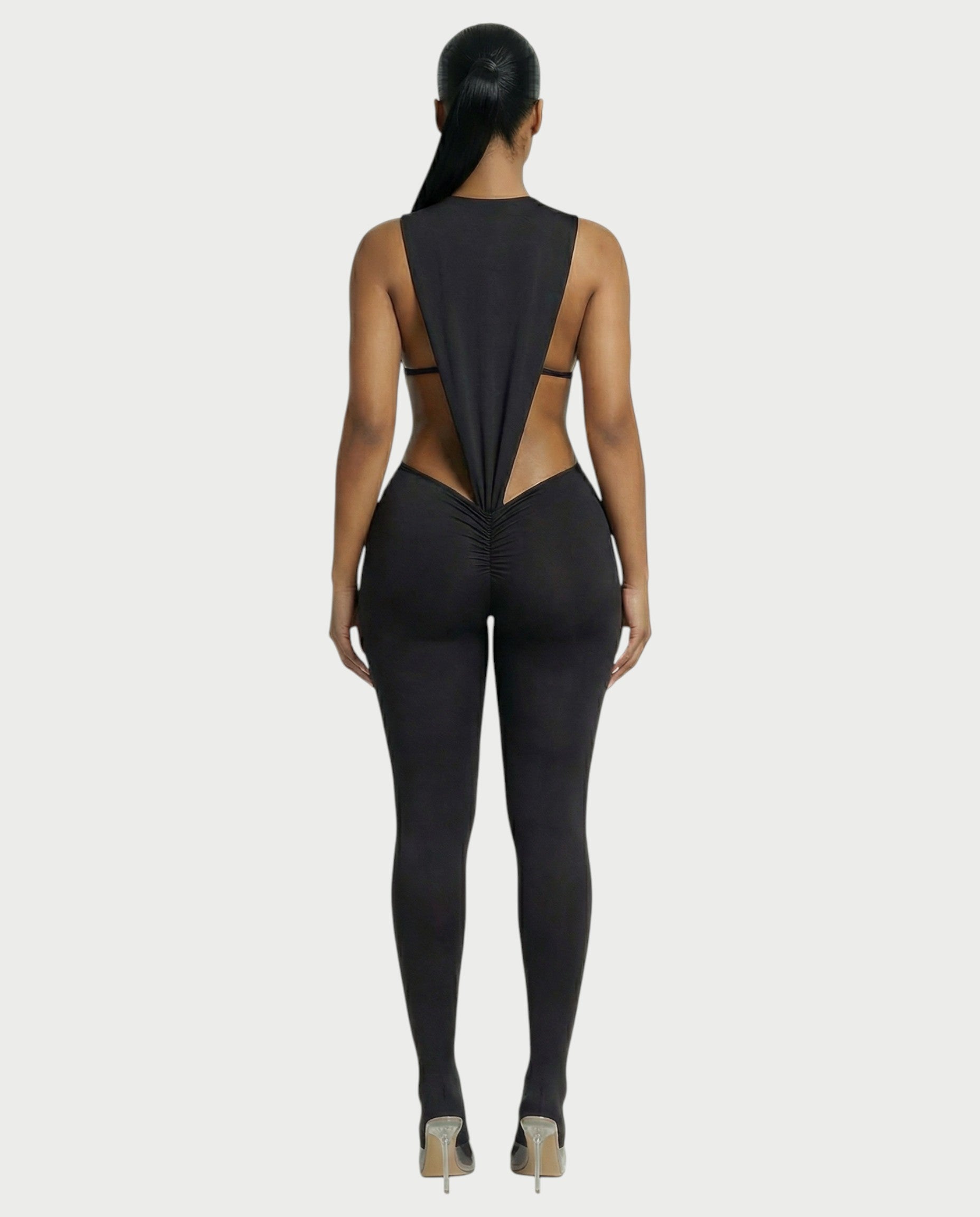 PIOLA Cutout Bodysuit & Ruched Leggings Set