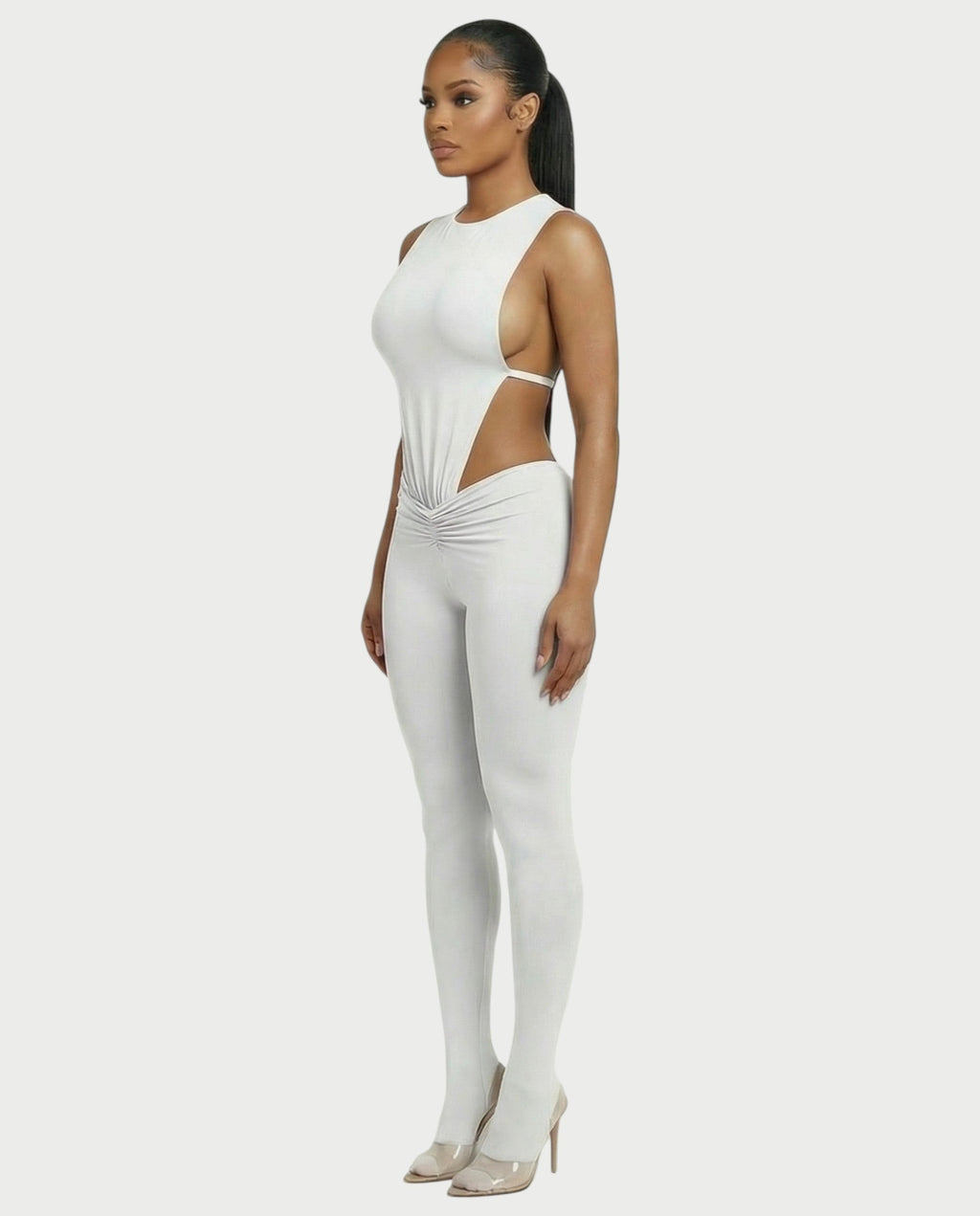 PIOLA Cutout Bodysuit & Ruched Leggings Set