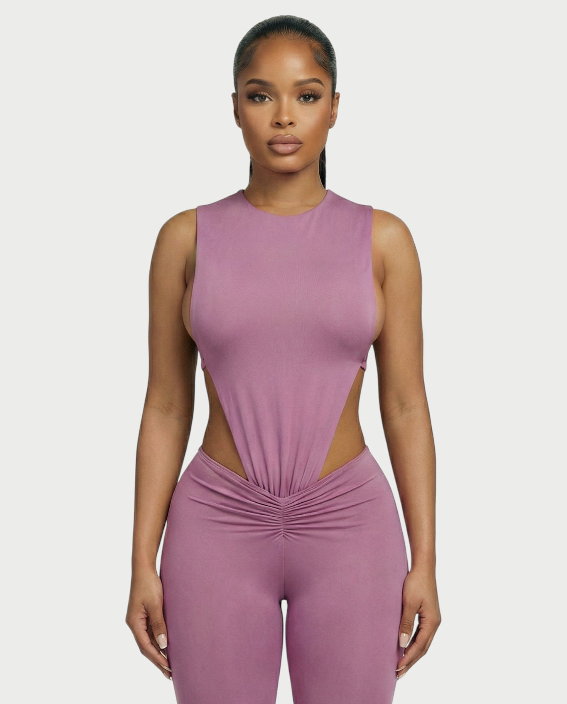 PIOLA Cutout Bodysuit & Ruched Leggings Set