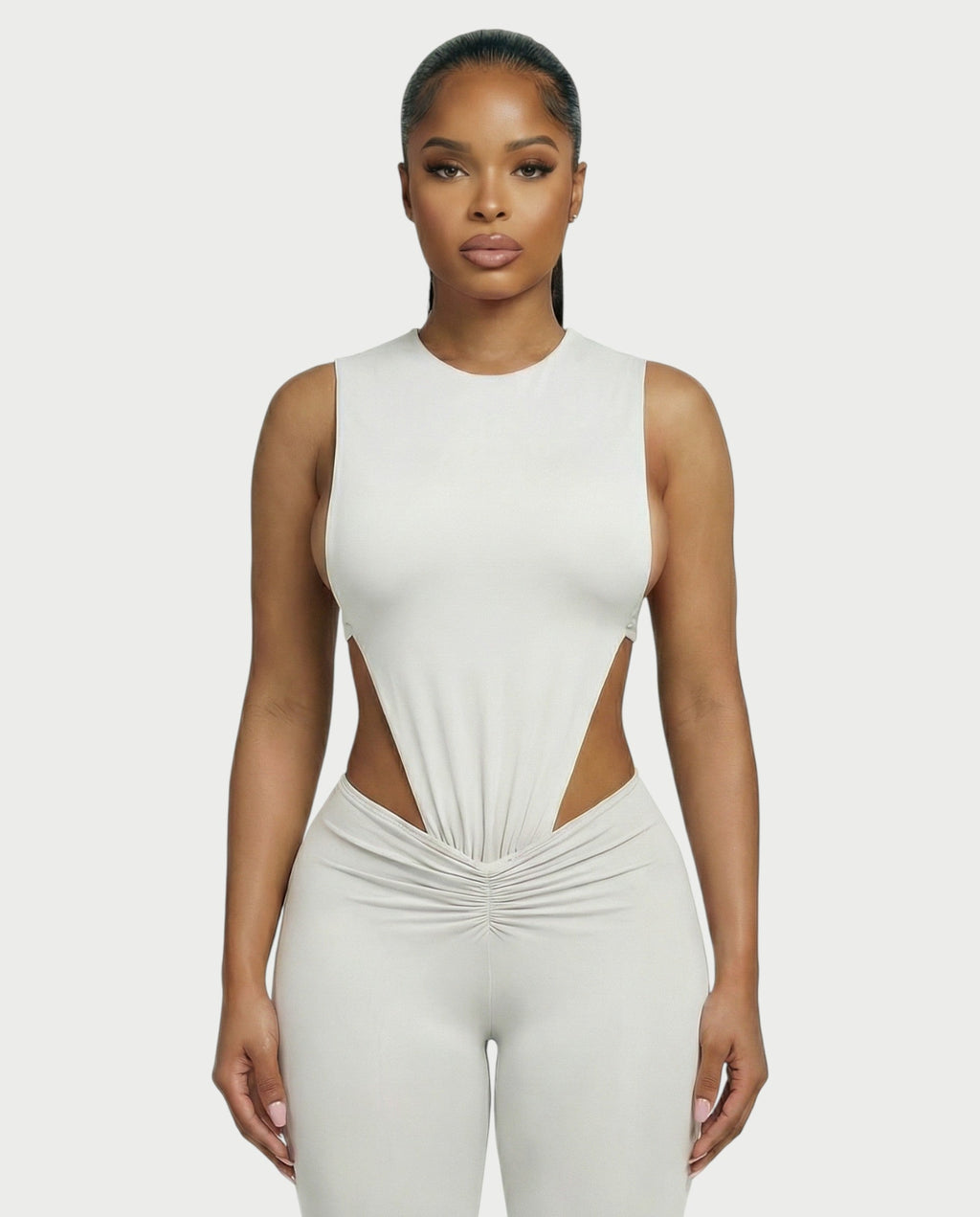 PIOLA Cutout Bodysuit & Ruched Leggings Set