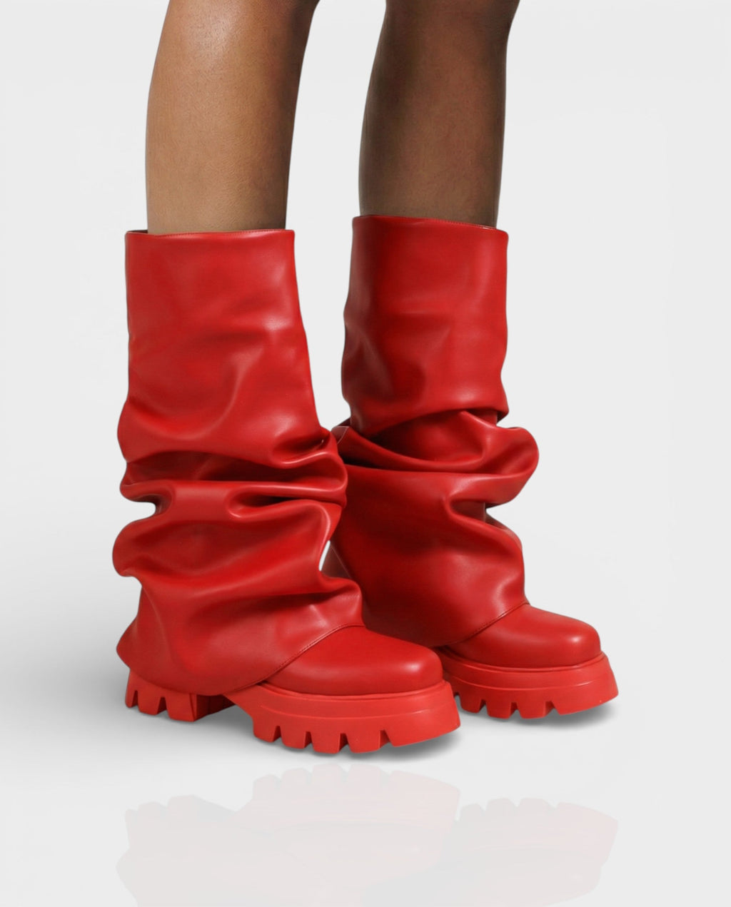 CRISTINA Slouchy Platform Mid-Calf Boots