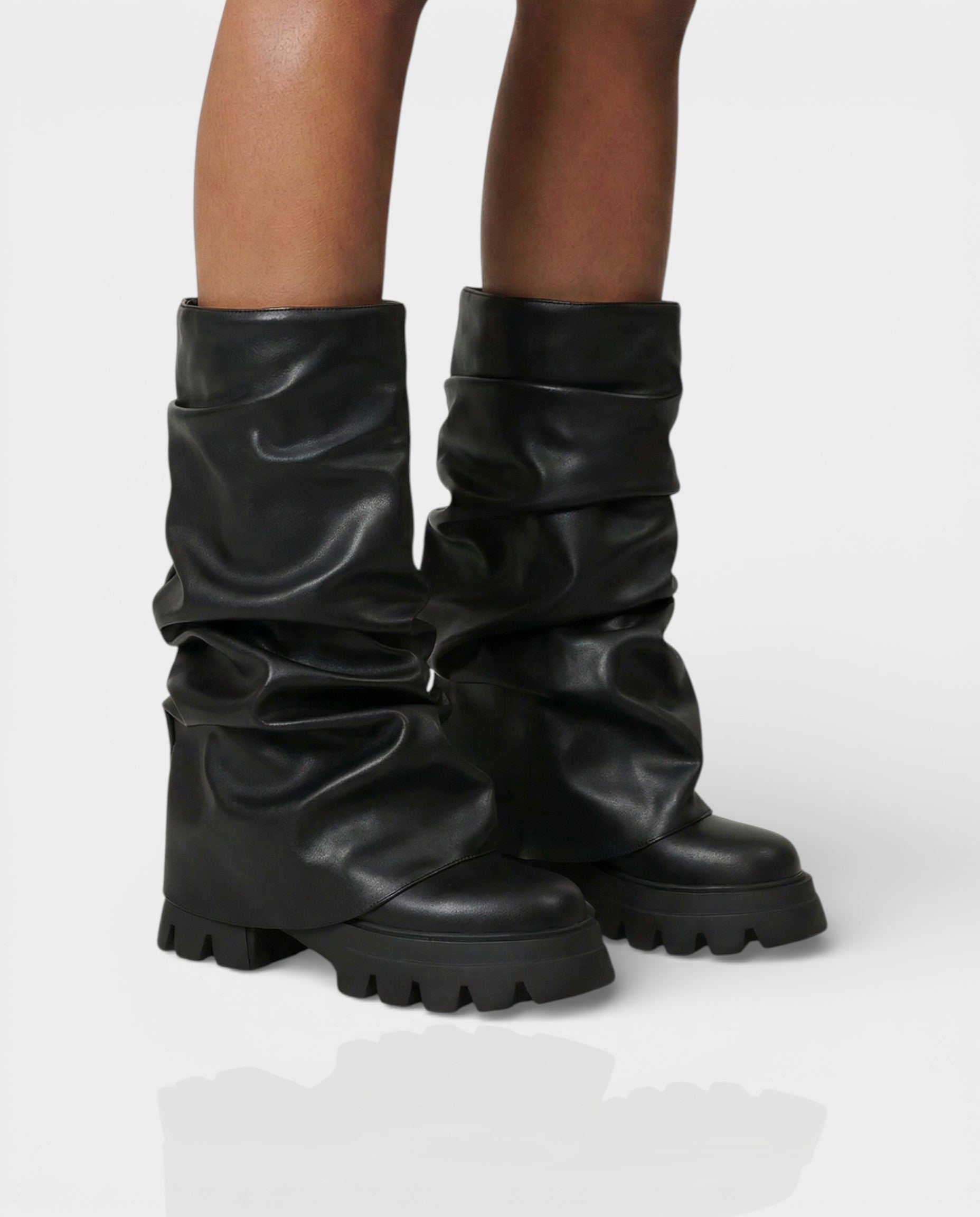 CRISTINA Slouchy Platform Mid-Calf Boots