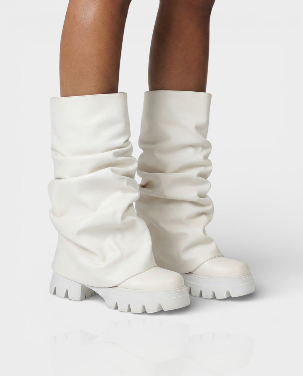 CRISTINA Slouchy Platform Mid-Calf Boots