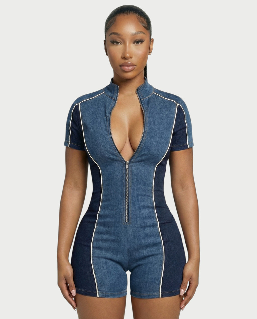 DIXIE Denim Print Romper