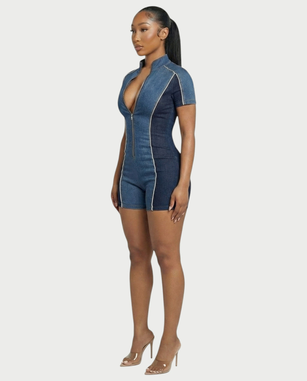 DIXIE Denim Print Romper