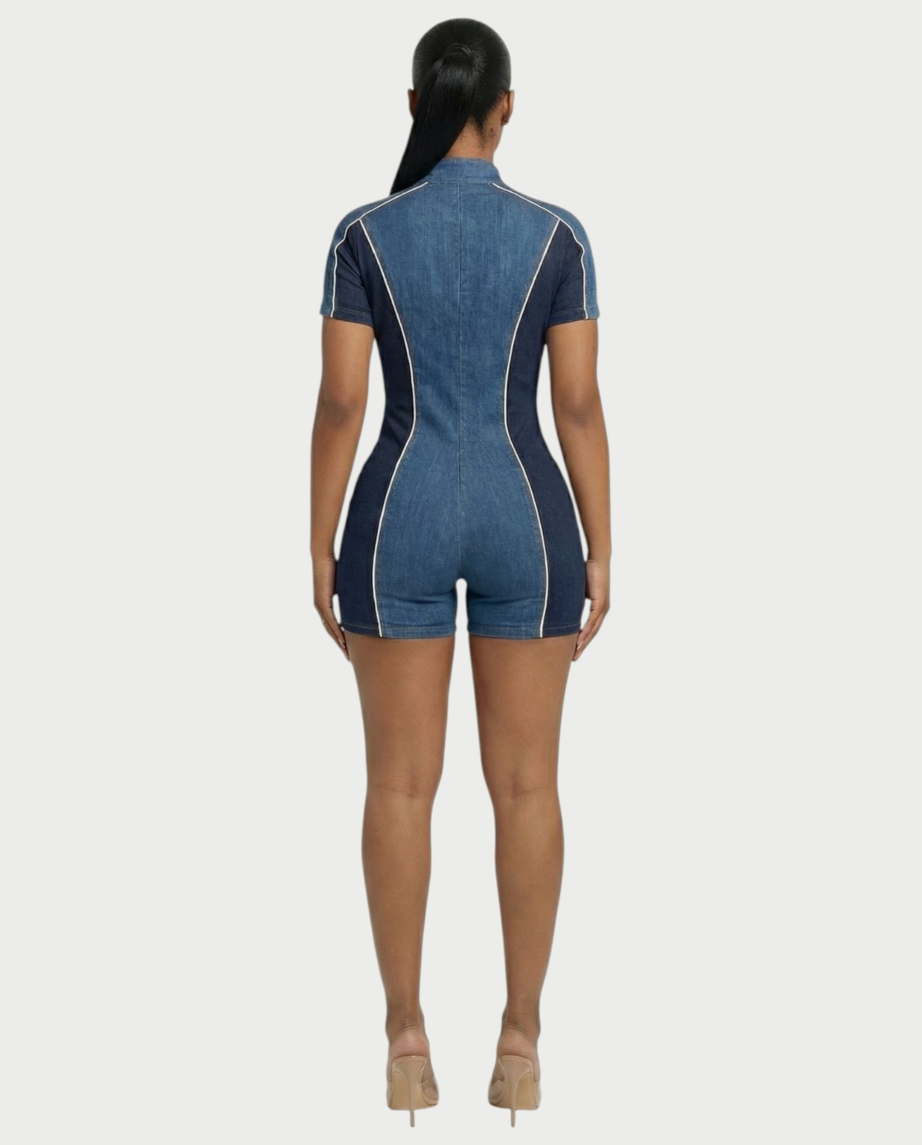 DIXIE Denim Print Romper