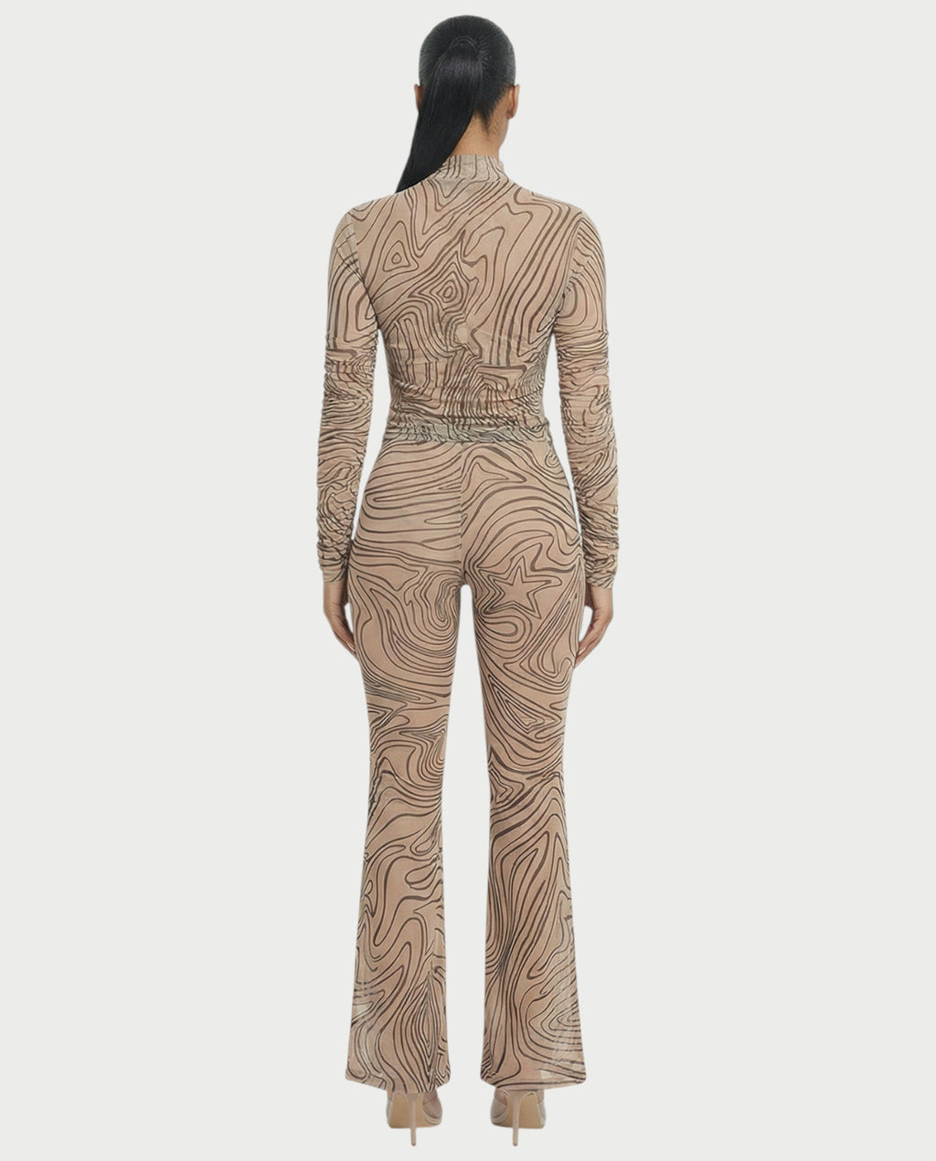 RILA Mesh Top & Flared Pants Set