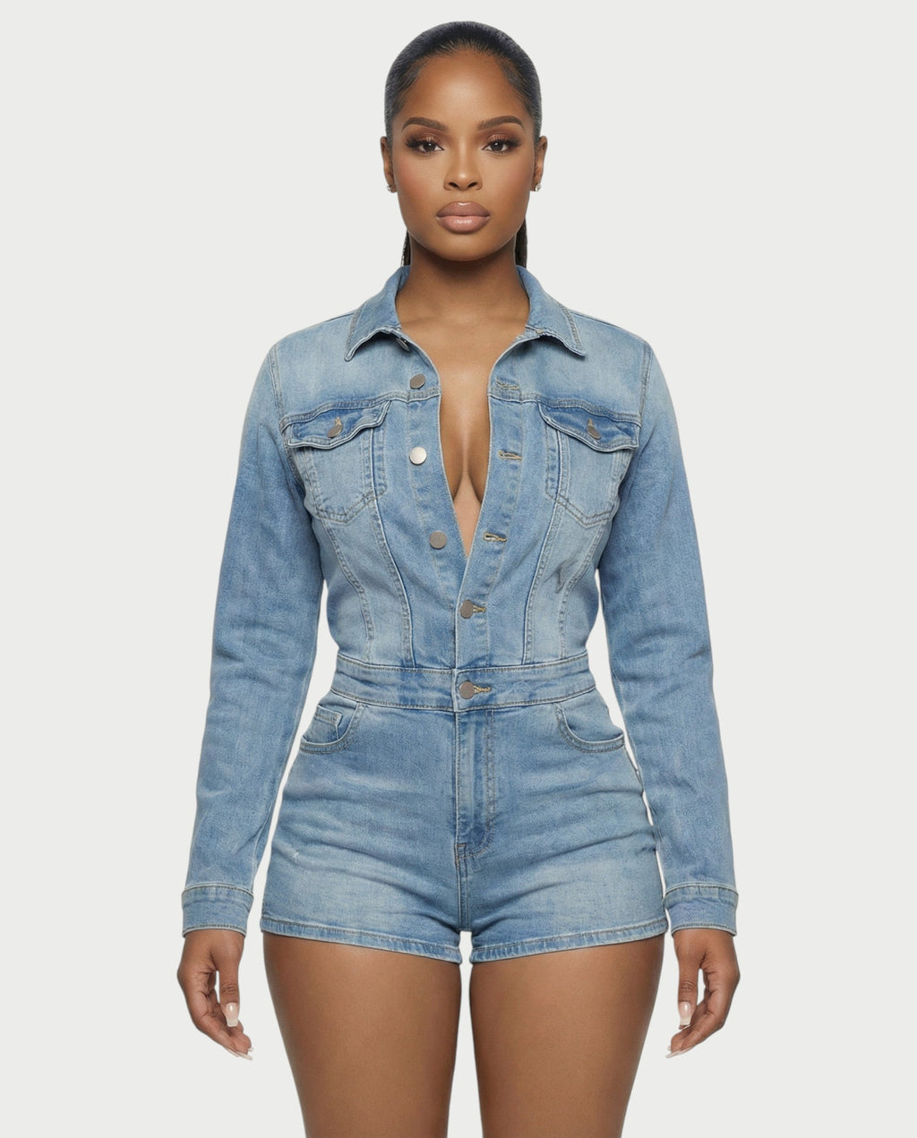 SHANTE Denim Romper