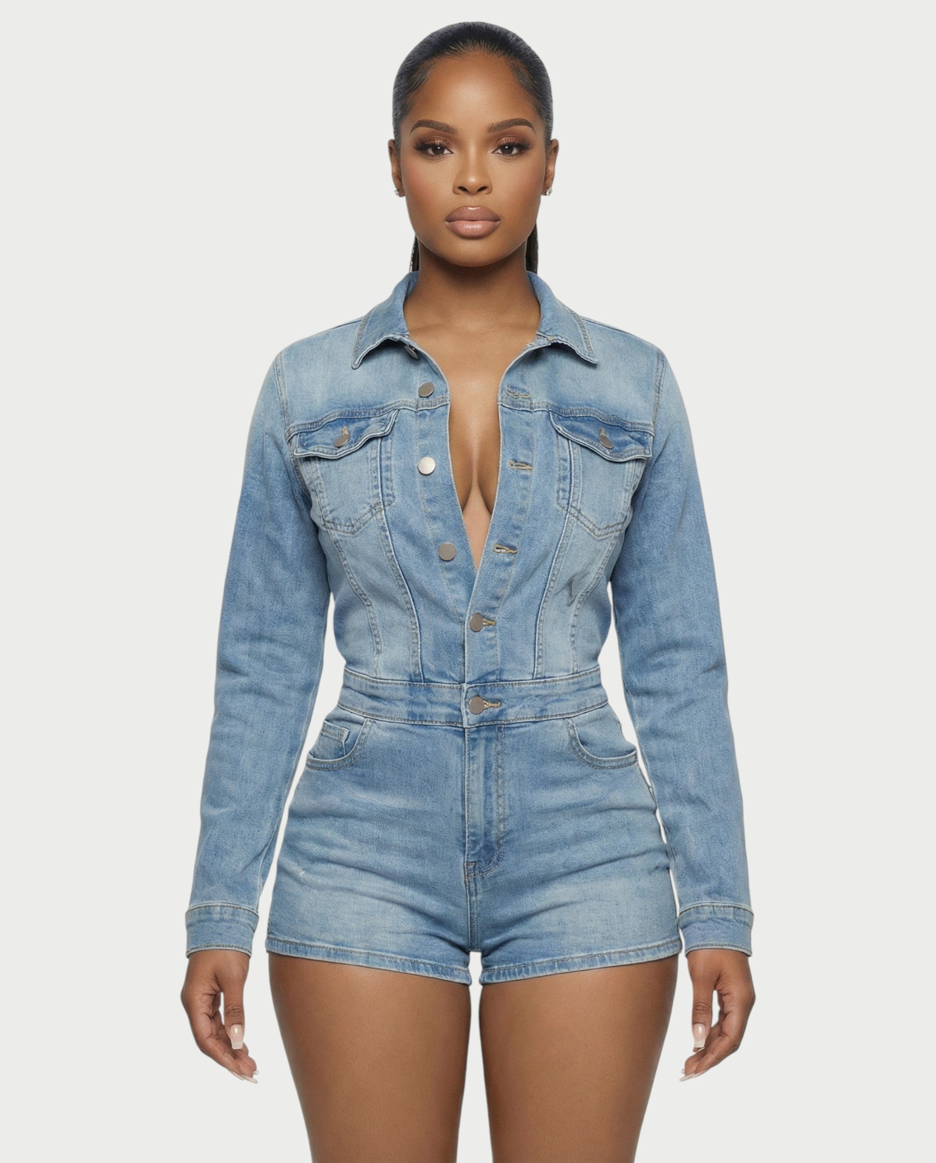 SHANTE Denim Romper