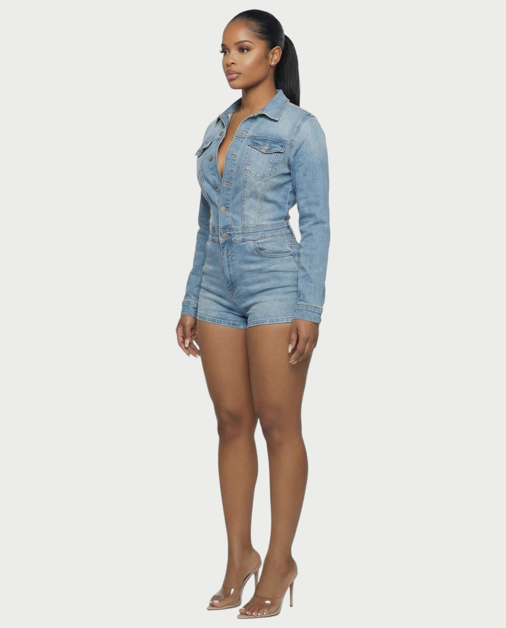 SHANTE Denim Romper