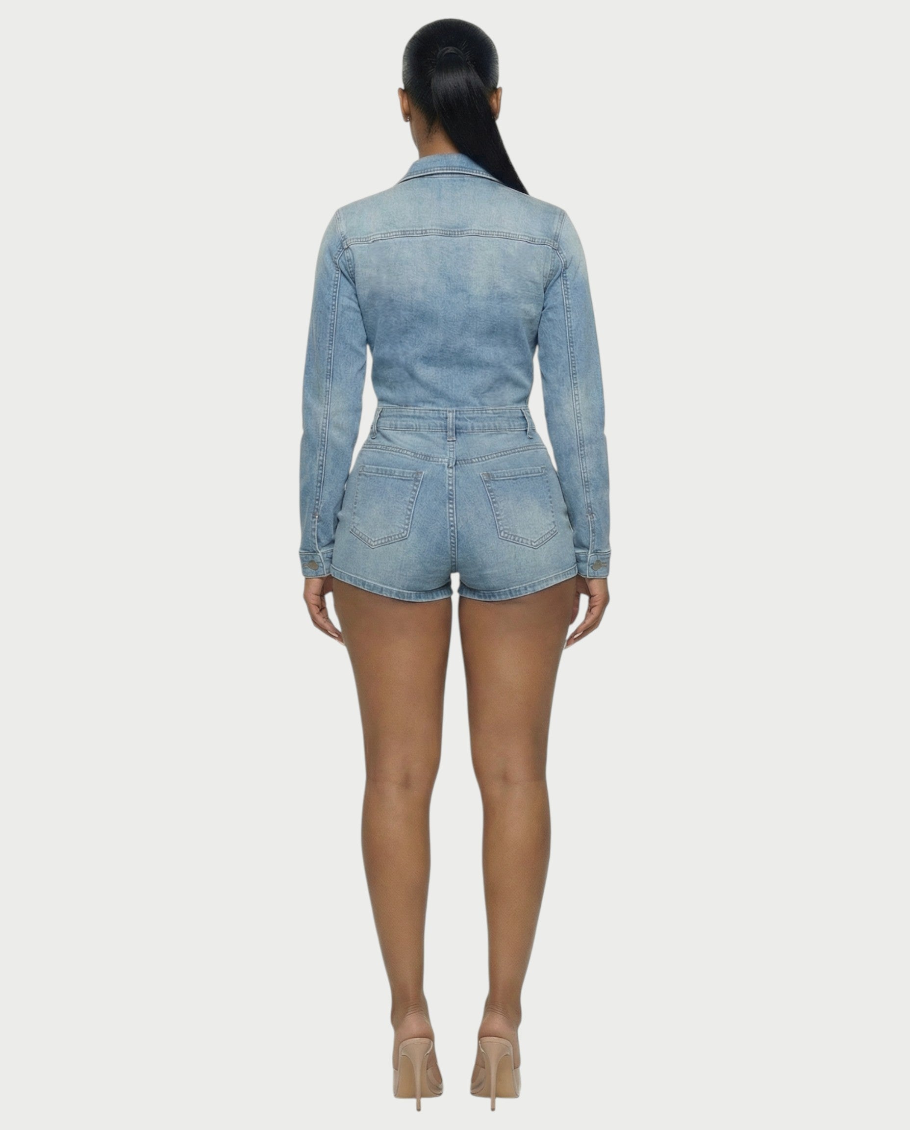 SHANTE Denim Romper