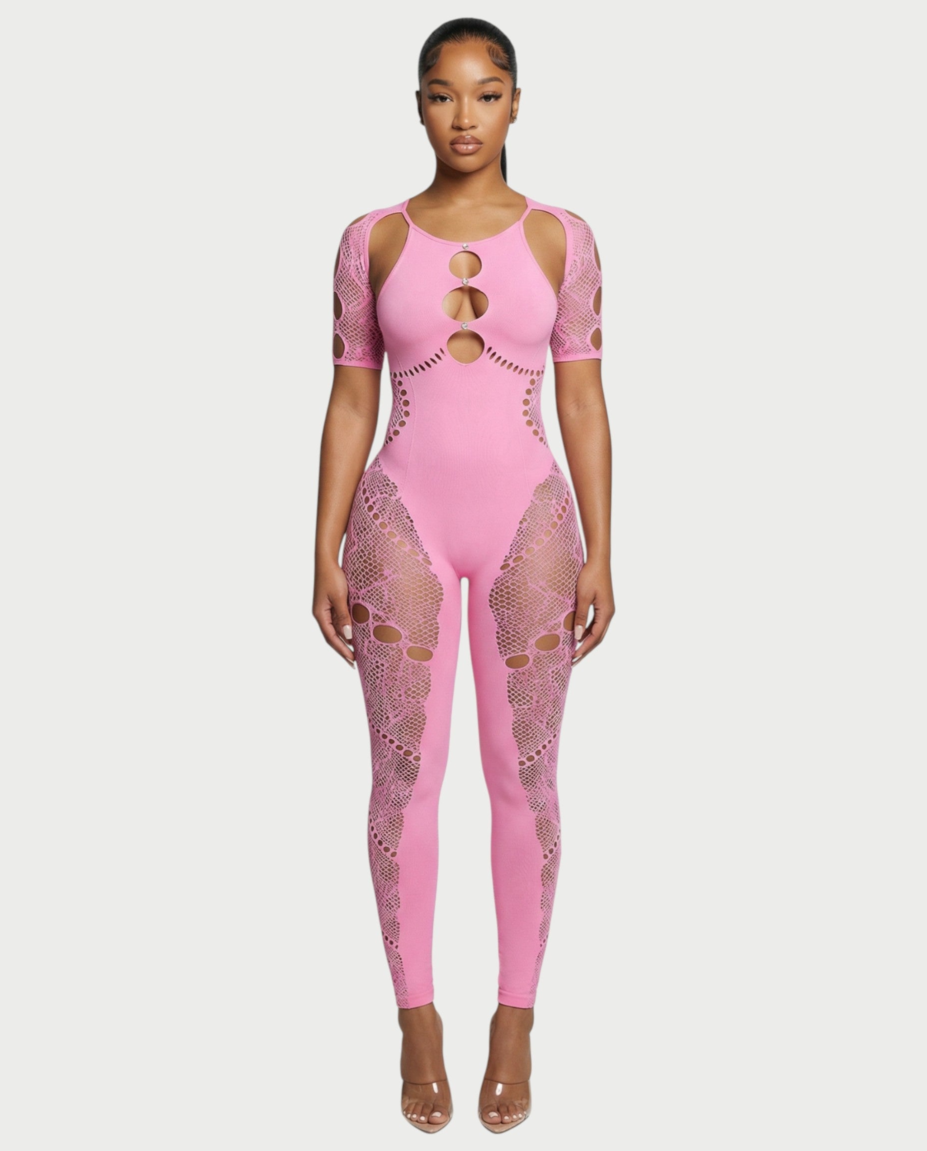 ELISE Cutout Rhinestone Jumpsuit