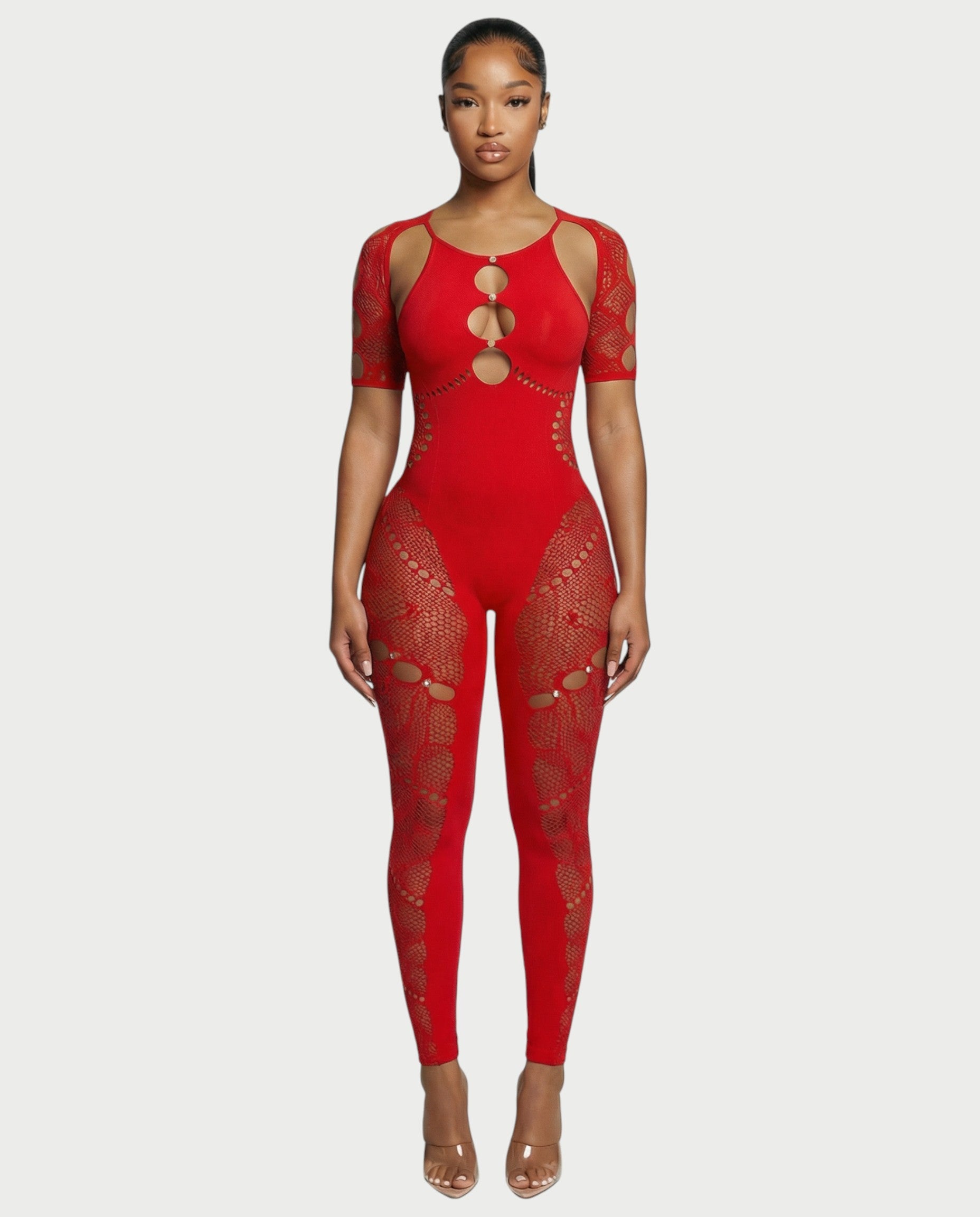 ELISE Cutout Rhinestone Jumpsuit