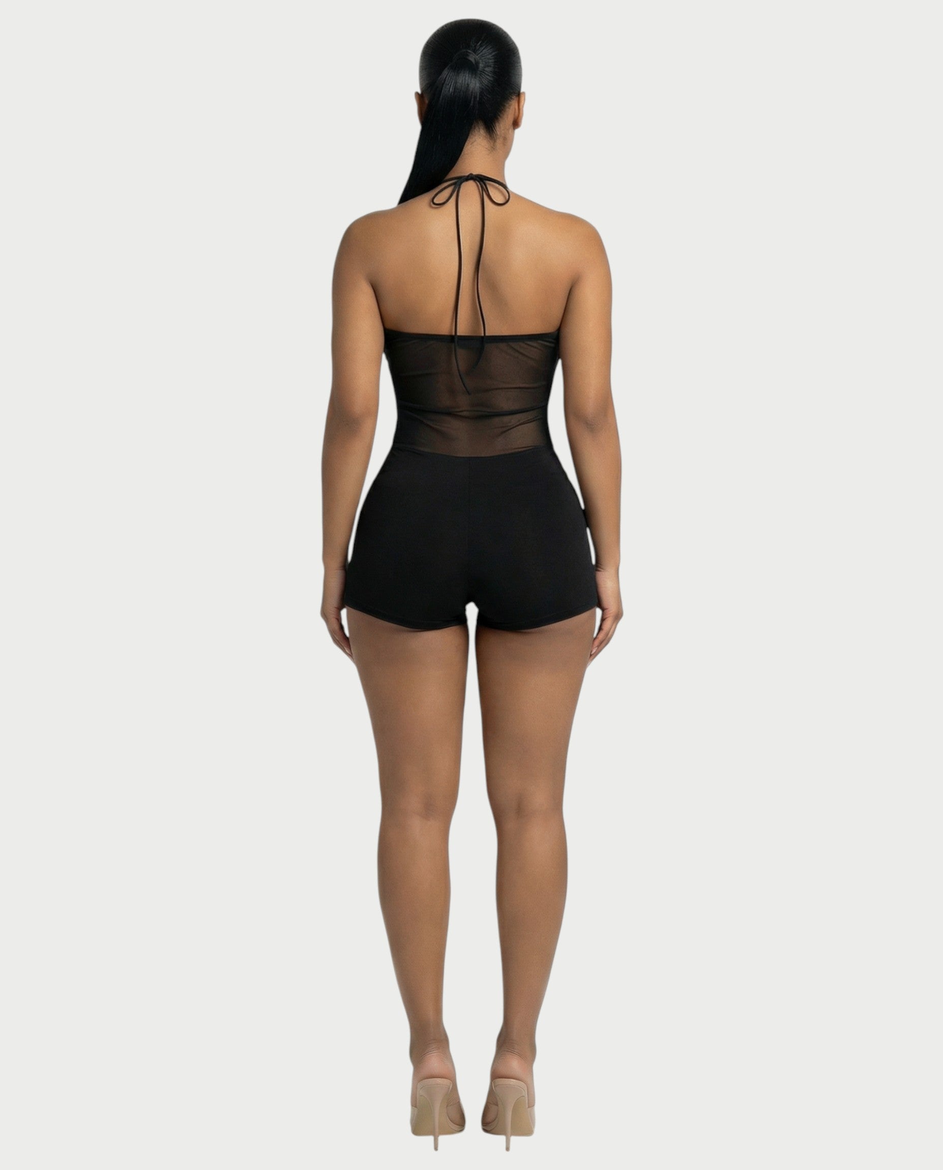 KAYRA Crisscross Bead Detail Romper