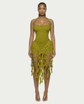 SANAI Ruffle Trim Mini Dress