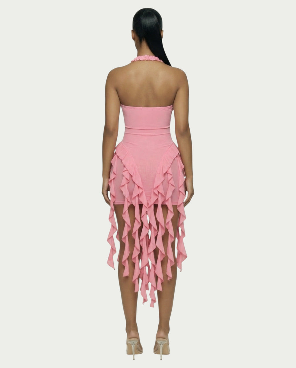 SANAI Ruffle Trim Mini Dress
