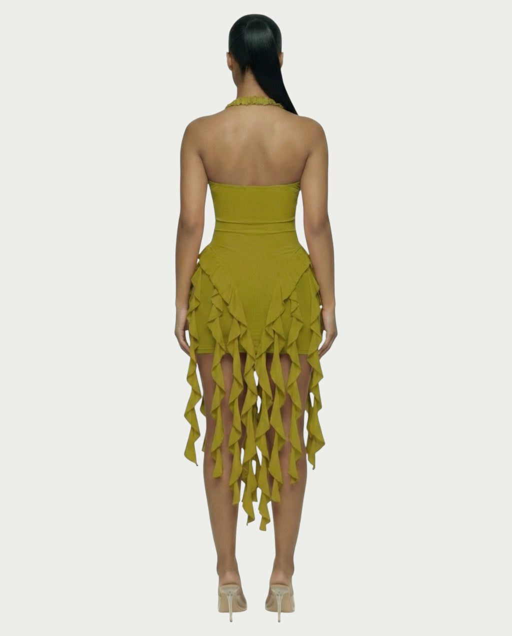 SANAI Ruffle Trim Mini Dress