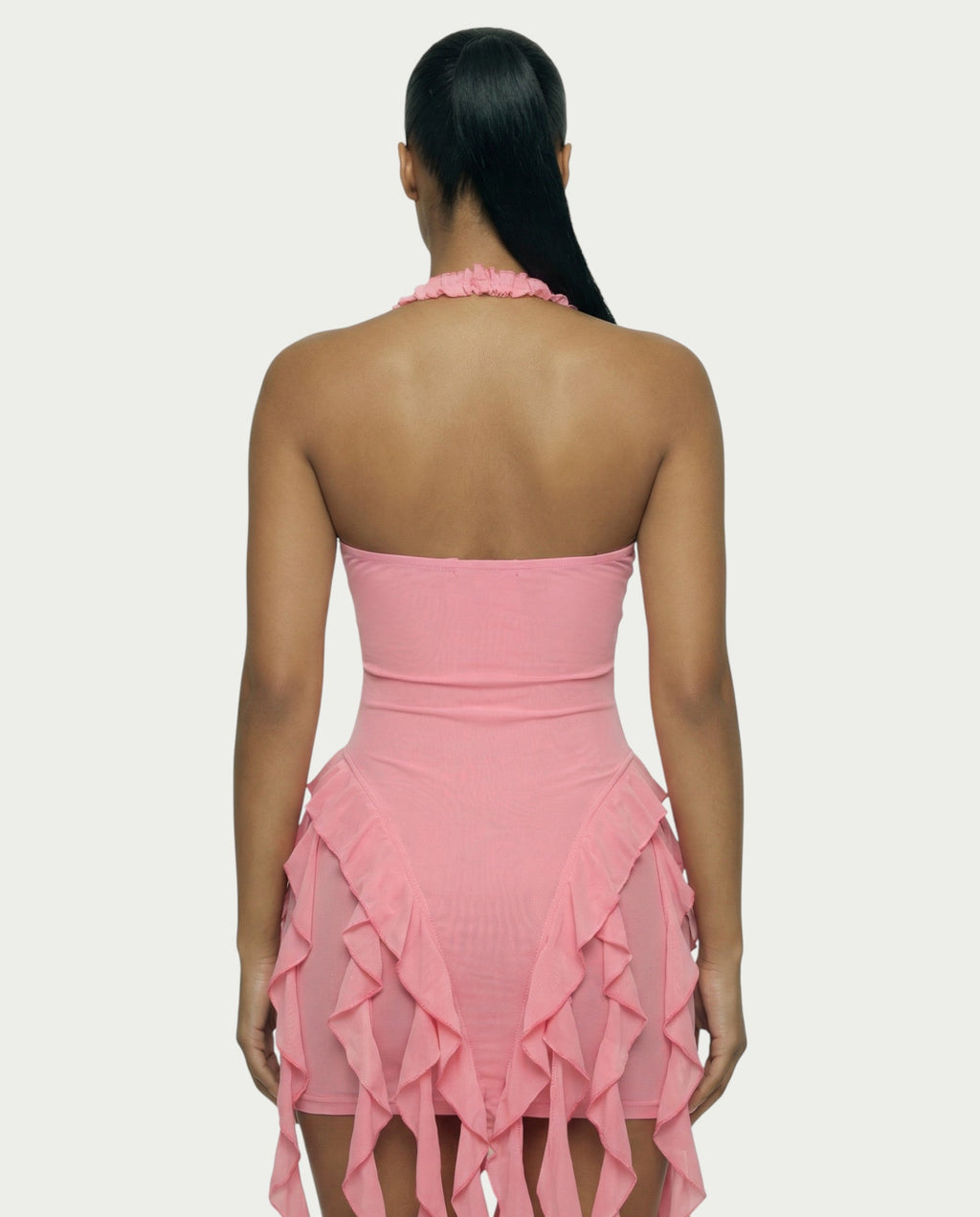 SANAI Ruffle Trim Mini Dress