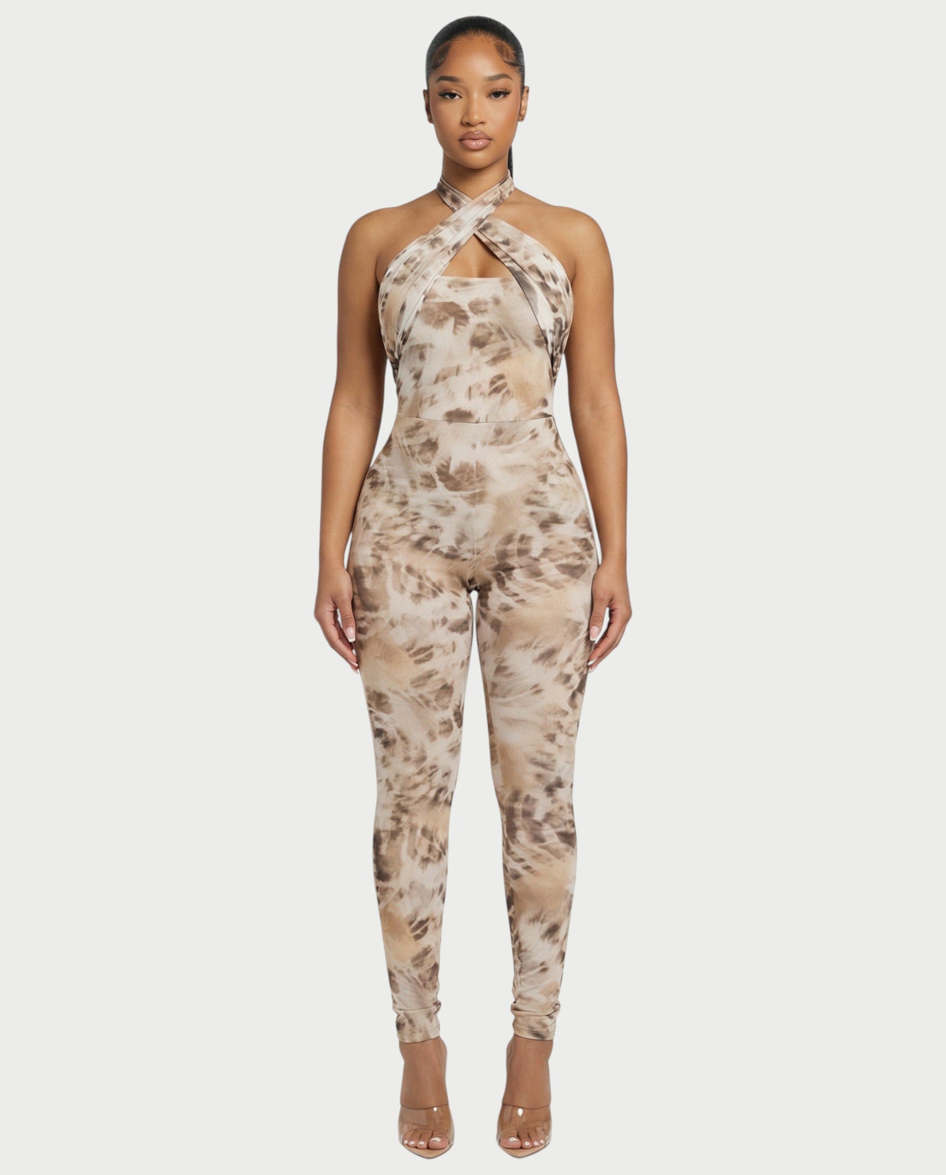 GIANA Crisscross Halter Jumpsuit