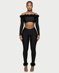 RAELYN Feather Trimmed Jumpsuit