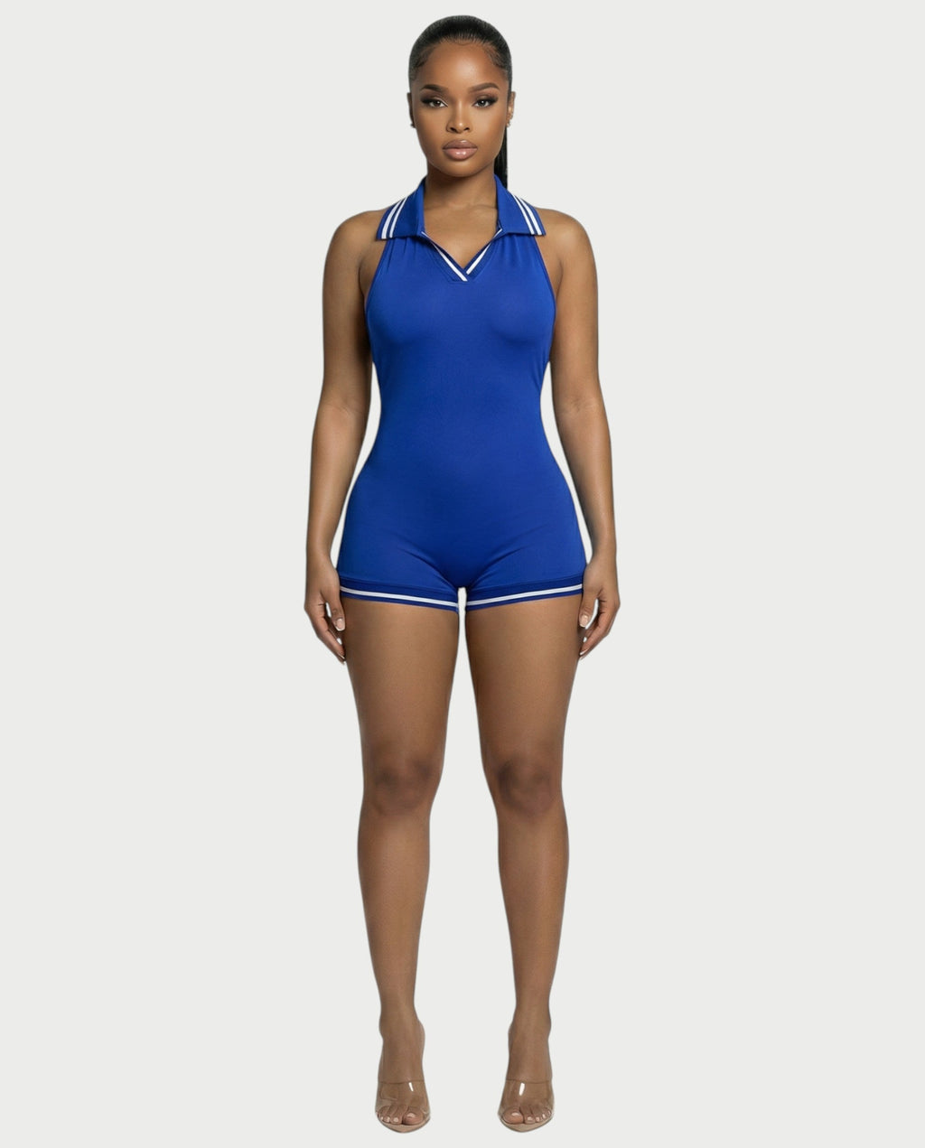 JEYNE Backless Halter Sleeveless Romper