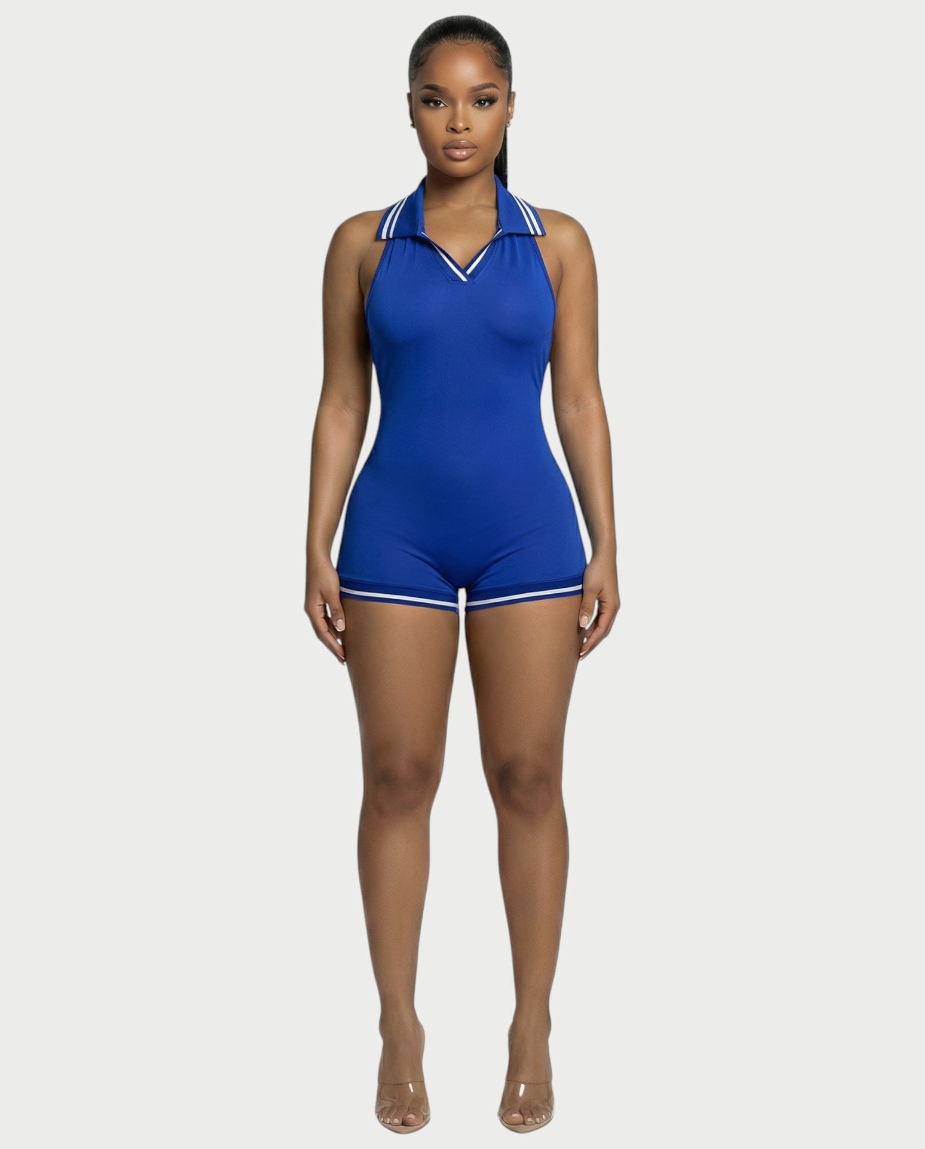 JEYNE Backless Halter Sleeveless Romper