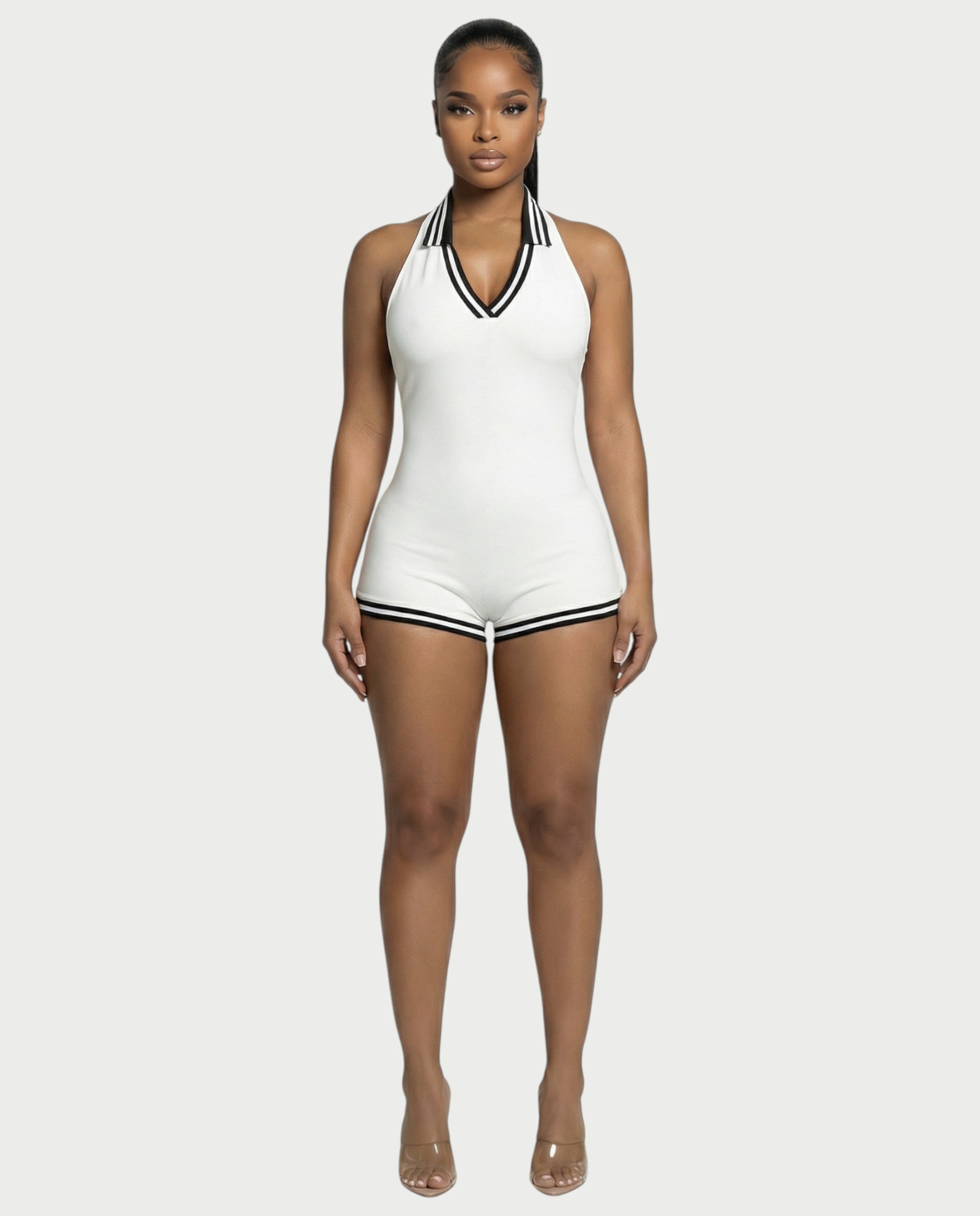 JEYNE Backless Halter Sleeveless Romper