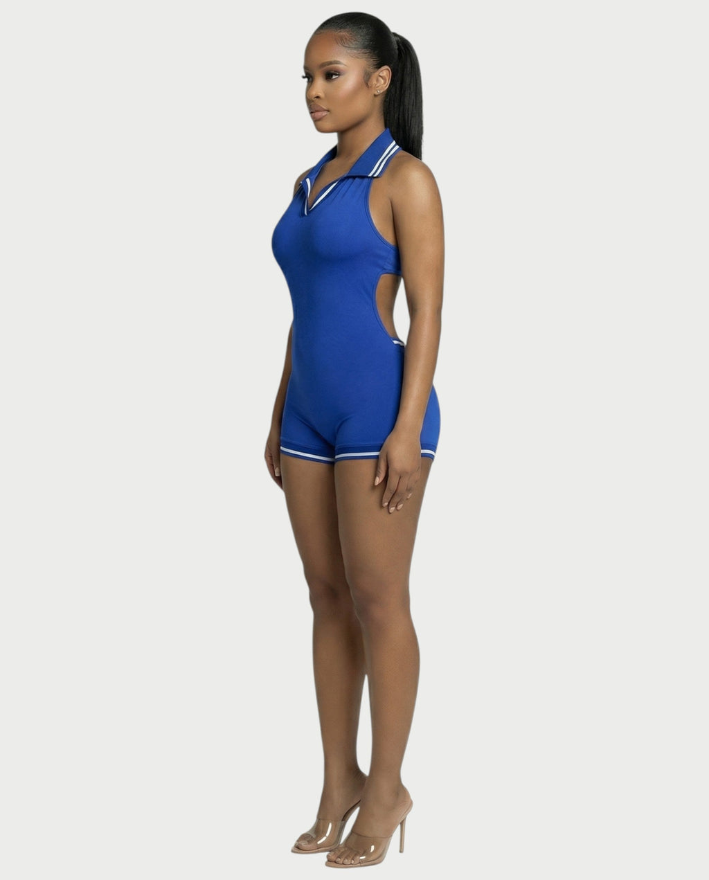 JEYNE Backless Halter Sleeveless Romper